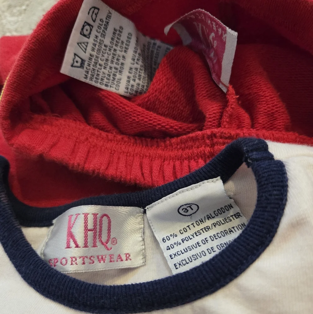Vintage Y2k KHQ Sportswear Rainbow Button Embroidered 2pc Pants Top Set